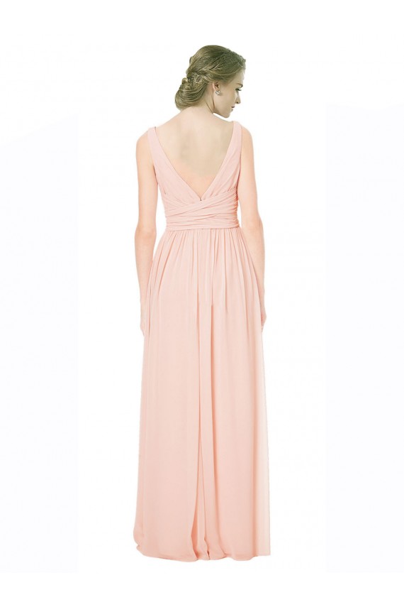 Discount Full Length Chiffon Bridesmaid Dress with V-Front and Back UK
