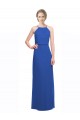 Discount Long Chiffon Spaghetti Strap Bridesmaid Dress with Blouson Top UK