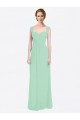 Discount Long Chiffon Bridesmaid Dress with a Sweetheart Neckline and Pleated Shoulder Straps UK