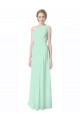 Discount One Shoulder Chiffon Bridesmaid Dress with Asymmetrical Ruched Bodice UK