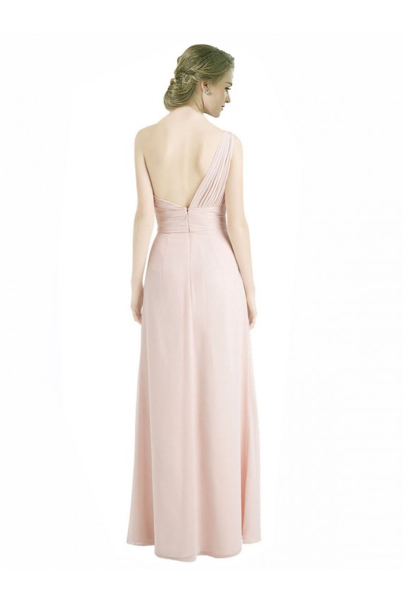 Discount Full Length Chiffon Bridesmaid Dress with One Wide Shoulder Strap UK