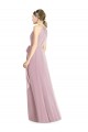 Discount Shirred Halter Neck Long Chiffon Bridesmaid Dress UK