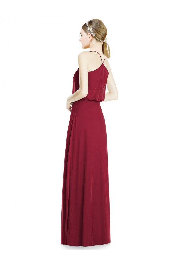Discount Full Length V-Neck A-Line Chiffon Boho Bridesmaid Dress UK