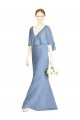 Discount V-Back Trumpet Chiffon Bridesmaid Dress with Draped Cape Overlay UK