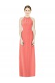 Discount Open Back Shirred Halter Chiffon Bridesmaid Dress UK