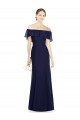 Discount Off the Shoulder Full-Length Trumpet Chiffon Bridesmaid Dress UK