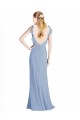 Discount Fluted Chiffon Wrap Bridesmaid Dress with Ruffles V-Neck UK