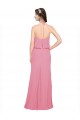 Discount Ruffle Halter Neck A-Line Chiffon Bridesmaid Dress with Open Back UK