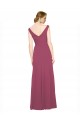 Discount V-Neckline Long Chiffon Bridesmaid Dress with Wide V-Back UK