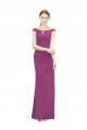 Discount Full Length Long Chiffon Bridesmaid Dress with Boat Neck UK
