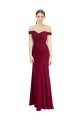 Discount Off the Shoulder Long Chiffon Bridesmaid Dress / Prom Dress with Pleats UK