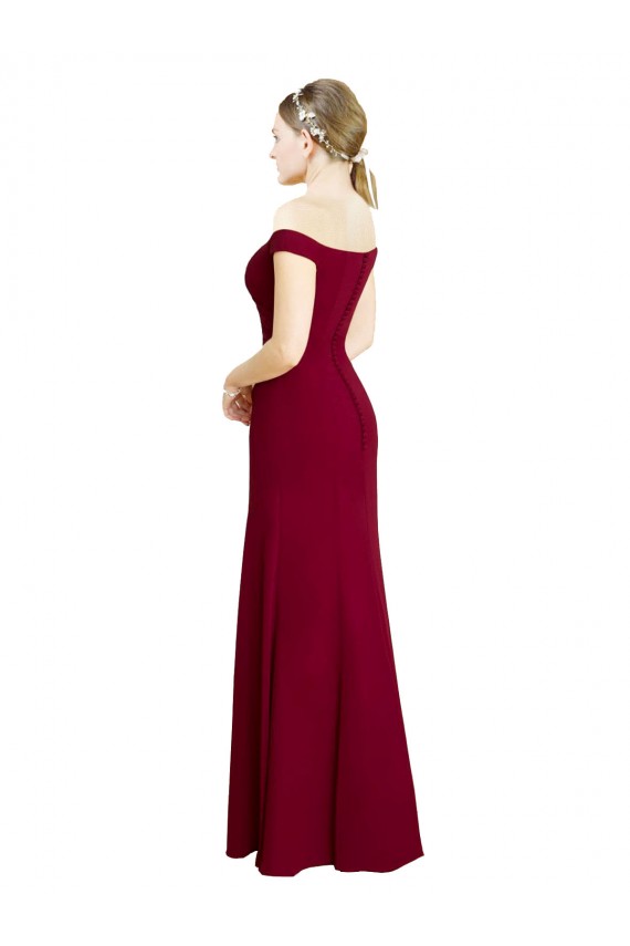 Discount Off the Shoulder Long Chiffon Bridesmaid Dress / Prom Dress with Pleats UK