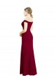 Discount Off the Shoulder Long Chiffon Bridesmaid Dress / Prom Dress with Pleats UK