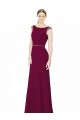 Discount Slim Chiffon Bridesmaid Dress with Embellished Capped Sleeves UK