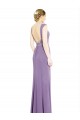 Discount Long Chiffon Bridesmaid Dress with Boat Neckline and Keyhole UK