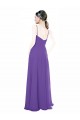 Discount Long Chiffon A-Line Bridesmaid Dress with Deep V-Neckline and Side Slit UK