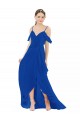 Discount High Low Boho Bridesmaid Dress with Cold Shoulder Sleeves UK