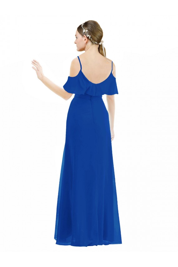 Discount High Low Boho Bridesmaid Dress with Cold Shoulder Sleeves UK