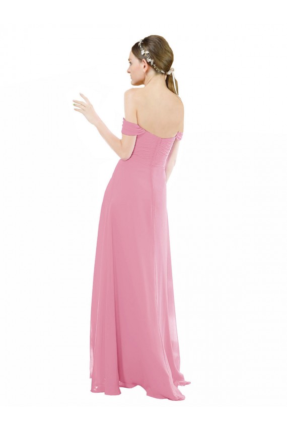 Discount Fitted Sweetheart Bodice Chiffon Bridesmaid Dress with Draped Cap Sleeves UK