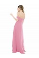 Discount Fitted Sweetheart Bodice Chiffon Bridesmaid Dress with Draped Cap Sleeves UK