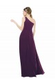 Discount One Shoulder Chiffon Bridesmaid Dress with Draped Bodice UK