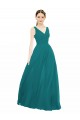 Discount Figure Flattering Chiffon Bridesmaid Dress with Draped V-Neck Bodice UK