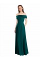 Discount Classic Off the Shoulder Chiffon Bridesmaid Dress with Cap Sleeves UK