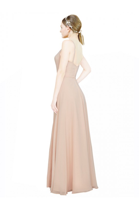 Discount Chiffon Bridesmaids Dress with Matching Chiffon Tie Sash UK