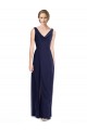 Discount Cowl Neck Deep V-Back Chiffon Bridesmaid Dress with Side Front Slits UK