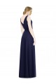 Discount Cowl Neck Deep V-Back Chiffon Bridesmaid Dress with Side Front Slits UK