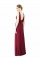 Discount V-Neck Full-Length Sleeveless Low Back Chiffon Bridesmaid Dress UK