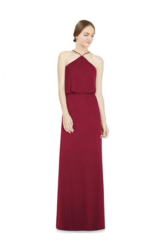Discount Sleek Halter Neck A-Line Chiffon Bridesmaid Dress UK