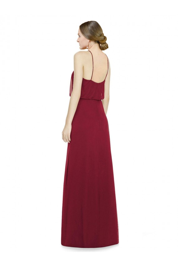 Discount Sleek Halter Neck A-Line Chiffon Bridesmaid Dress UK