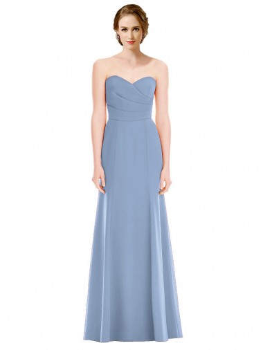 Discount Draped Strapless Sweetheart Trumpet Chiffon Bridesmaid Dress UK
