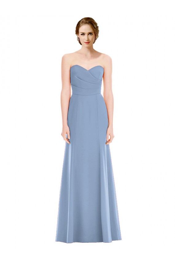 Discount Draped Strapless Sweetheart Trumpet Chiffon Bridesmaid Dress UK