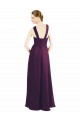 Discount Draped Long Chiffon Bridesmaid Dress with Unique Crossed Neckline UK