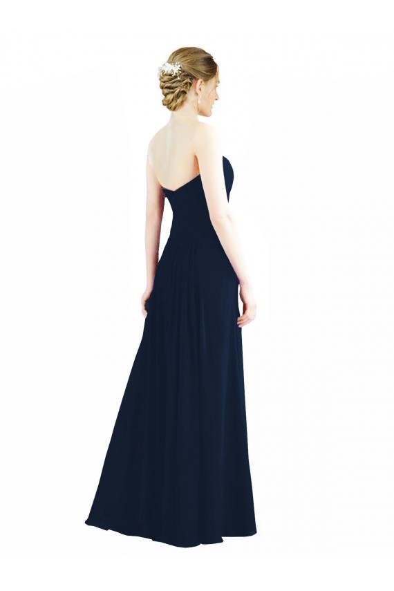 Discount Sweetheart Neckline Draped Floor Length Chiffon Bridesmaid Dress UK