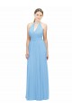 Discount Keyhole Front Sheath Chiffon Bridesmaid Dress with Open Tie Back UK
