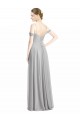 Discount Off the Shoulder Long Chiffon Bridesmaid Dress with Ruched Bodice UK