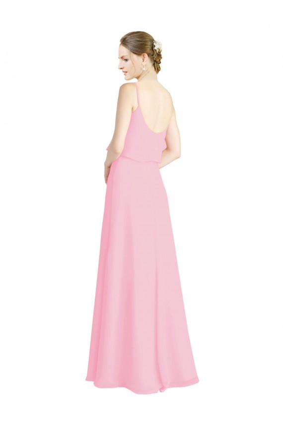 Discount Spaghetti Straps A-Line Chiffon Bridesmaid Dress Low Back UK