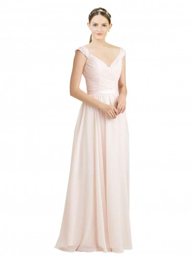 Discount Sweetheart A-Line Chiffon Bridesmaid Dress with Ruched Lace Bodice UK