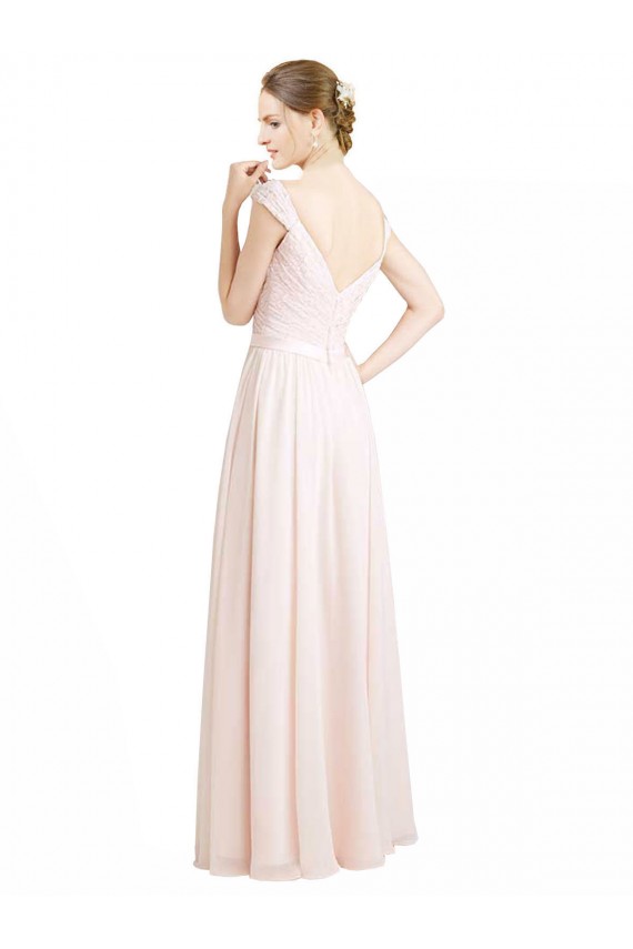 Discount Sweetheart A-Line Chiffon Bridesmaid Dress with Ruched Lace Bodice UK
