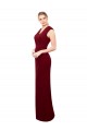 Discount Cap Sleeves Chiffon Bridesmaid Dress / Prom Dress with Pleated V-Neck Bodice UK