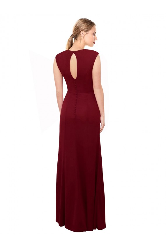 Discount Cap Sleeves Chiffon Bridesmaid Dress / Prom Dress with Pleated V-Neck Bodice UK