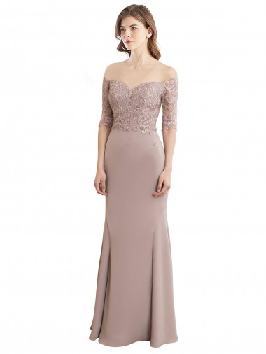 Discount Sweetheart Neckline Long Sleeves Lace Bridesmaid Dress UK