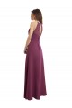 Discount High Neckline Long Chiffon Bridesmaid Dress with Beaded Trim UK