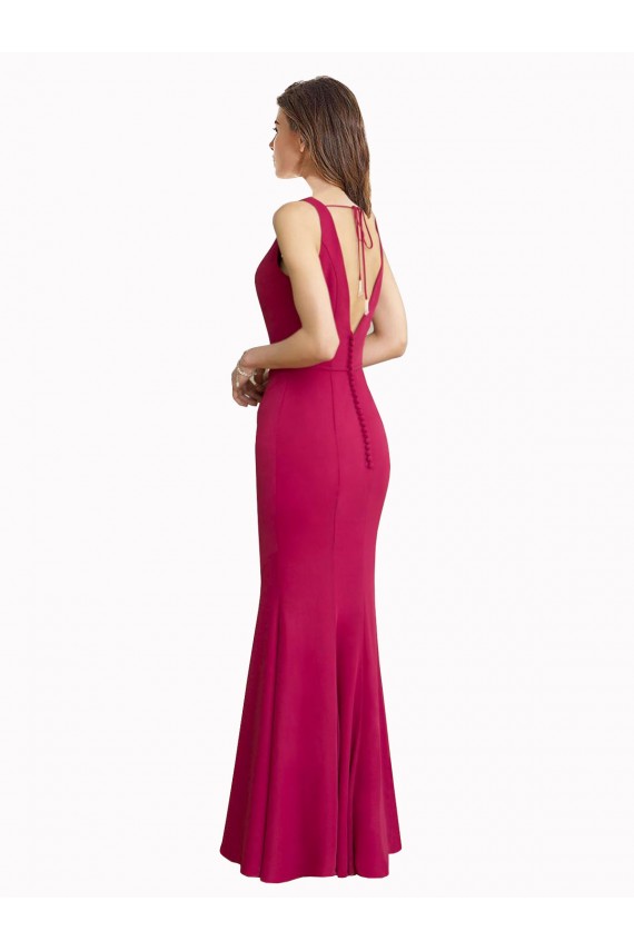 Discount V-Neck Mermaid Chiffon Bridesmaid Dress / Prom Dress with V-Back and Belt UK