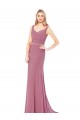 Discount Long Slim Chiffon Bridesmaid Dress / Prom Dress with Beaded Waist UK