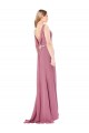 Discount Long Slim Chiffon Bridesmaid Dress / Prom Dress with Beaded Waist UK