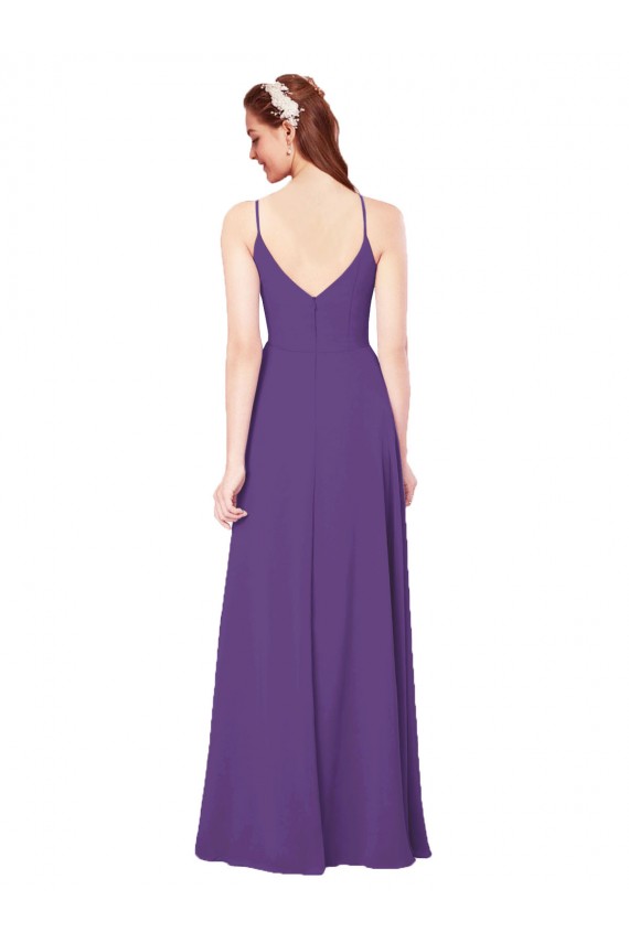 Discount High Halter Chiffon Bridesmaid Dress with Keyhole UK